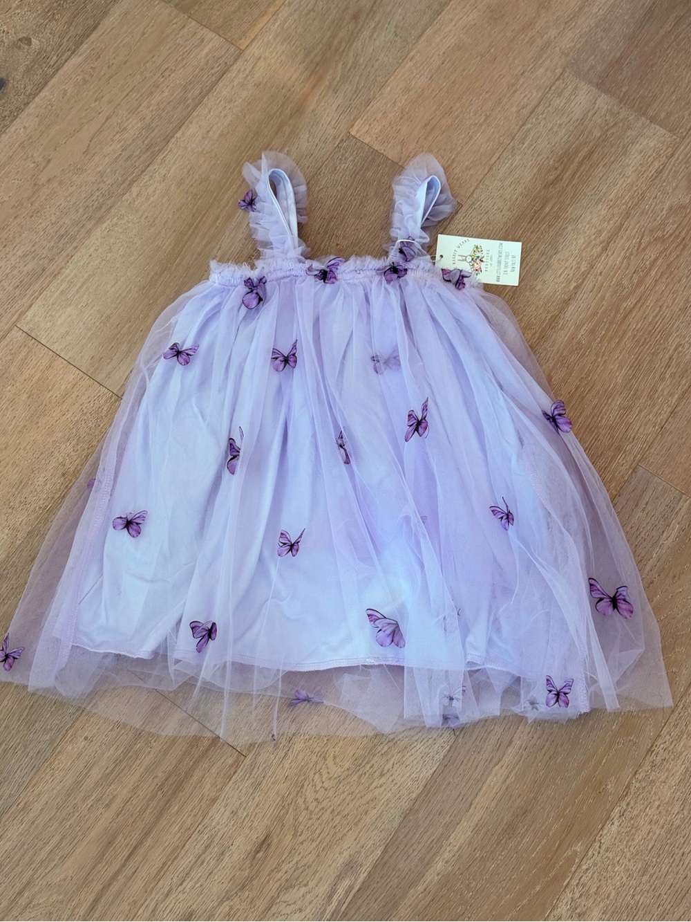 Lavender Butterfly Tulle Dress for Kids - Picture 6 of 8